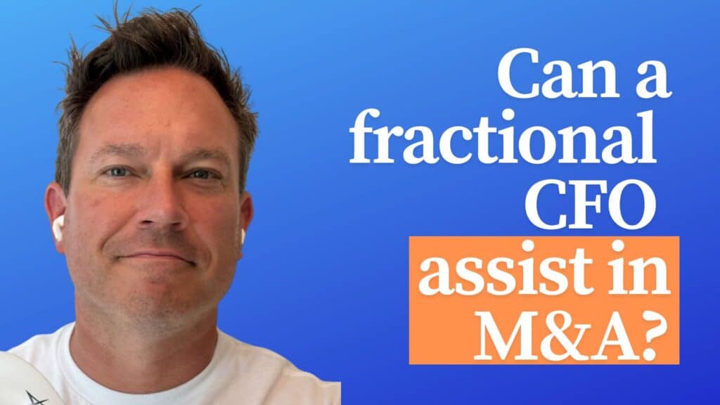 Astero Group article image - "Can a Fractional CFO Support M&As? The Strategic Advantage You're Missing" with founder Jim set on the brand blue background with select text highlighted in brand orange